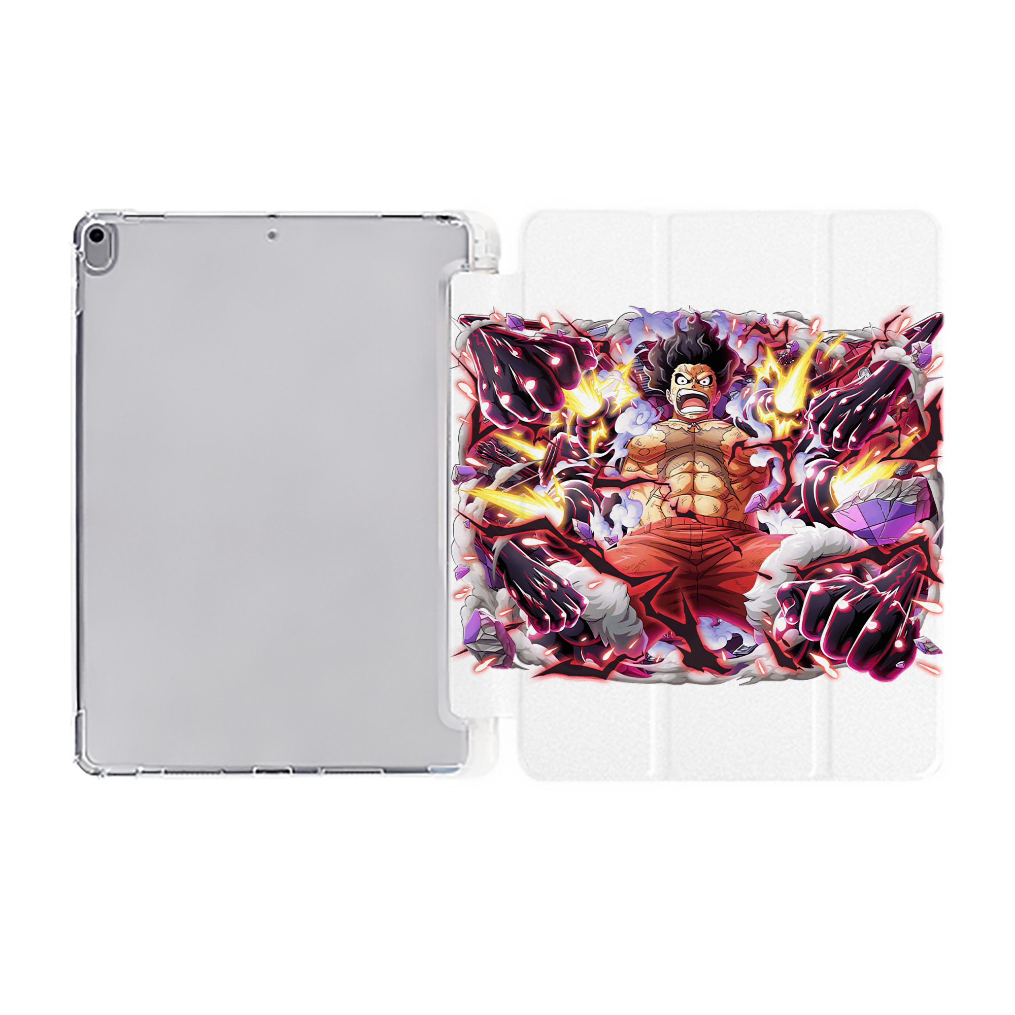 （画像用） ワンピース モンキー・D・ルフィ ONE PIECE Monkey D. Luffy IPad ケース ペン収納付き 三つ折りスタンド PUレザー×シリコン 対応機種9.5/10.5/10.9インチ